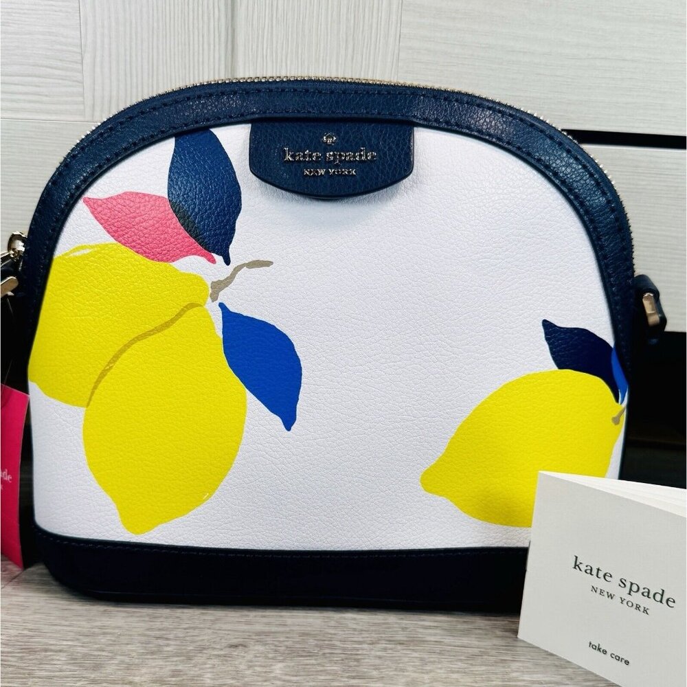 Kate Spade New York Sylvia Lemon Zest XL Dome Crossbody Bag NWT Saffiano Leather - Picture 15 of 16